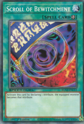 YUGIOH CARD SCROLL OF BEWITCHMENT SGX2-ENC12 1ST EDITION COMMUN-image