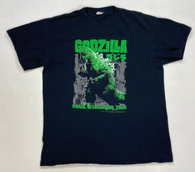 Godzilla World Destruction Tour Graphic T-shirt Women Medium Black Short Sleeve-image