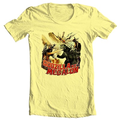 Godzilla vs Megalon Battle Scene T-Shirt Kaiju Monster Cotton Graphic Tee-image