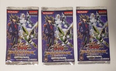 LOT OF 3 5D's YuGiOh TCG Duelist Pack Yusei 3 Booster Packs Factory Sealed-image