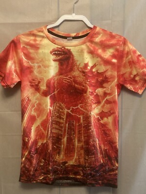 Godzilla AOP T-Shirt Medium 17x25 New Fast Shipping-image