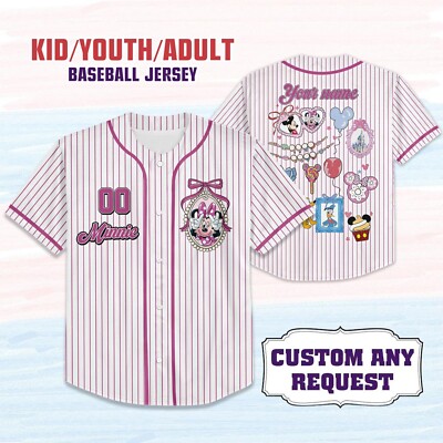 Personalized Coquette Minnie Disney Baseball Jersey Kid Men Women Gift NEW-image