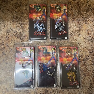 Yu-Gi-Oh  Trading Pin and Key Chain Premier Line 1 VTG 2002 Lot Of 5-image