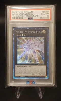 PSA 10 Number 39: Utopia Rising Collector's Rare MAZE-EN021 YUGIOH -image