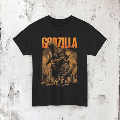 Godzilla T-Shirt Classic Monster Movie Retro Vintage Unisex Tee Black-image
