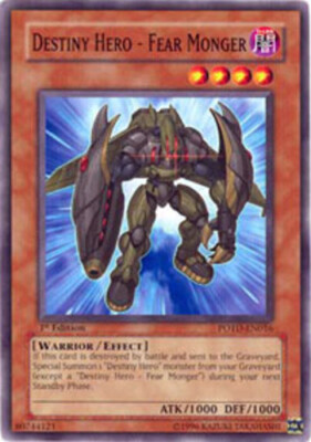 Destiny Hero - Fear Monger - POTD-EN016 - Common - 1st Edition PL/MP YuGiOh!  Bo-image