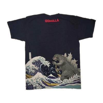 Godzilla T shirt Wave Kanagawa TOHO Officially Licensed Size Xl-image