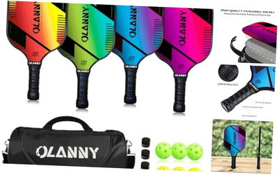 Graphite Pickleball Paddles Set- Premium Rackets Fiber Face & Polymer -image