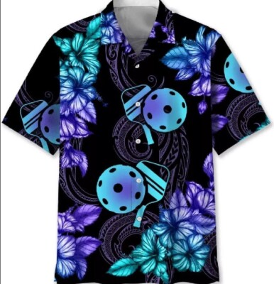 Pickleball Tropical Hawaiian Shirt Beach Shirt Gift for Men and Women Summer-image