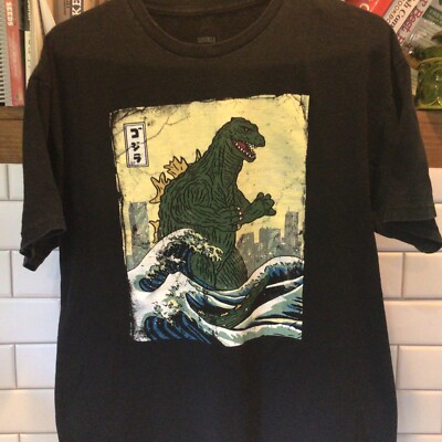 GODZILLA  Black T SHIRT Men’s SIZE  L   100% Cotton HORROR SCI-FI MOVIE-image