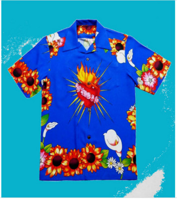 Men's Romeo and Juliet Sacred Heart Button Up Short Sleeve Shirt Summer Holiay-image