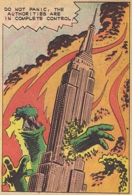 Godzilla # 11 - 8 x 10 Tee Shirt Iron On Transfer Do not panic-image