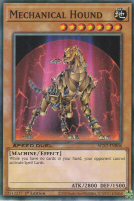 YUGIOH CARD MECHANICAL HOUND SGX2-ENB06 1ST EDITION COMMUN-image
