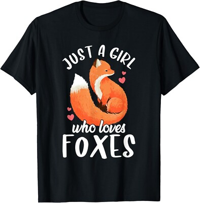 Just A Girl Who Loves Foxes Cute Fox Tee For Girls Kids T-Shirt-image