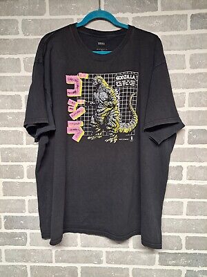 Retro Godzilla Tokyo Japan Black Cotton Graphic Tee/T-Shirt Mens Size L-image