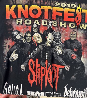 Knot Fest 2019 Tour T Shirt Slipknot  Gojira Volbeat Behemoth Size L-image