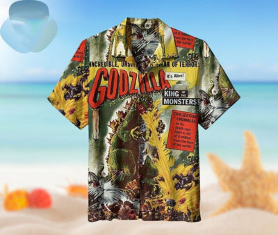 Embrace the World of Godzilla, Vintage HAWAIIAN Shirt, Perfect Gift for Dad-image