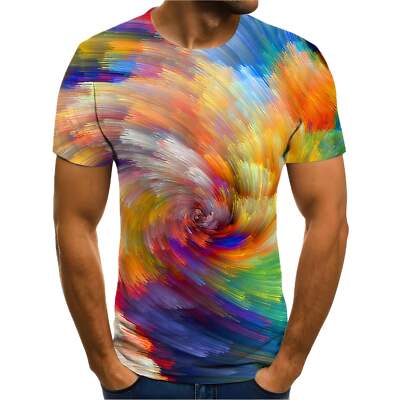 Skull 3D Digital Print Short Sleeve T-shirt for Teenagers in Thin Cotton Polyest-image