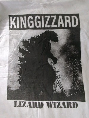 King Gizzard And The Lizard Wizard Godzilla Shirt XL Comfort Colors White KGATLW-image