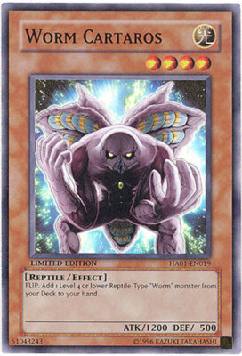 3 x Yu-Gi-Oh Card - HA01-EN019 - WORM CARTAROS (super rare holo) - NM-image