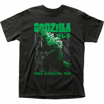 Godzilla World Destruction Tour T Shirt Mens Licensed Pop Culture Movie Black-image