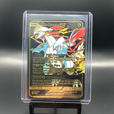 Black Foil Custom Display White Kyurem Gx 280hp NM Fusion Flare Free Shipping-image