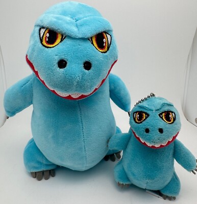 Godzilla Plush/Stuffed Animals Set of 2. 7  1/2  & 3 1/2 inches tall. Blue  set-image