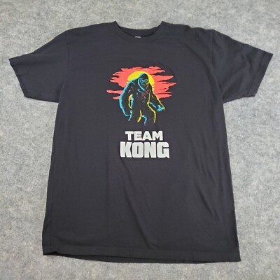 Godzilla Vs Kong Shirt Mens Large Black Crew Neck Short Sleeve Graphic Stretch-image