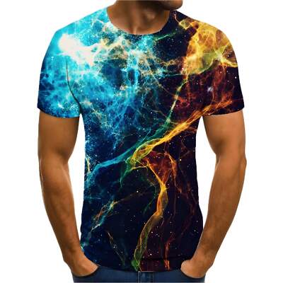 Cool Striped Loose-Fit Men's Short Sleeve Shirt in Mesh Fabric, Stylish Casual W-image