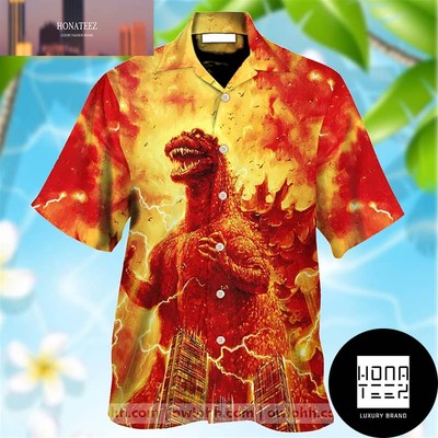Monster Character Godzilla Classic Firer 2024 Trending Hawaiian Shirt-image