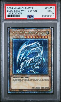 YUGIOH PSA 9 Blue-Eyes White Dragon MP24-EN001 QCR 1st Edition (stock Photo)-image