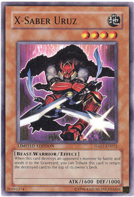3 x Yu-Gi-Oh Card - HA01-EN012 - X-SABER URUZ (super rare holo) - NM-image