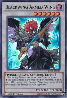 Yugioh! LP Blackwing Armed Wing - LC5D-EN133 - Ultra Rare - 1st Edition Lightly -image