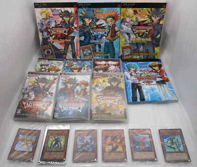 PSP YU-GI-OH! Duel Monsters GX 1 2 3 5D's Tag Force 4 5 6 w/ Cards & Guide Japan-image