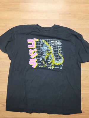 Godzilla Teen XL T-Shirt - Godzilla Grid & Pink Kanji-image