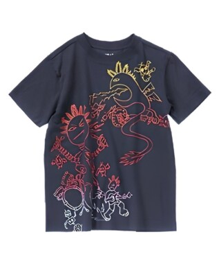 NEW Crazy 8 Boy's Black Godzilla Monster Band Rocking Skull Short Sleeve T-Shirt-image