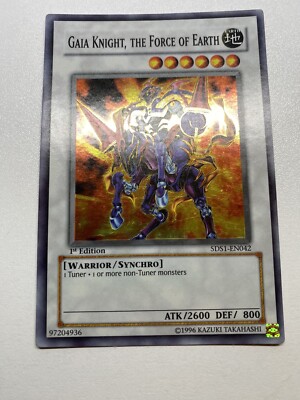 Yu-Gi-Oh! Gaia Knight, The Force Of Earth Super Rare 1st Edition 5DS1-EN042 HP-image