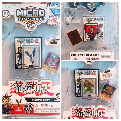 World’s Smallest Yu-Gi-Oh Micro Figures (×1) Kuriboh & (×2) Harpie Lady Lot Of 3-image