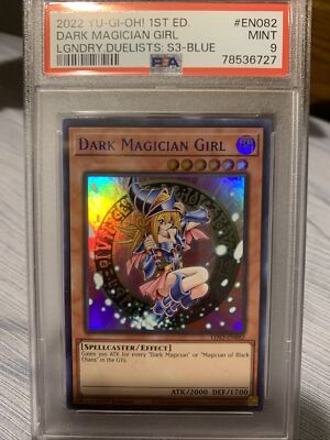 YUGIOH PSA 9 2022 Dark Magician Girl LDS3-EN082 Ultra Rare 1st BLUE-image