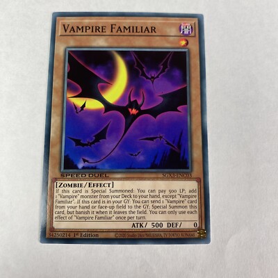 Yugioh Vampires Familiar sgx3-enc03 Speed Duel GX Duelists of Shadows Common-image