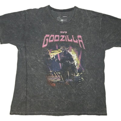 CR Loves Godzilla III - Godzilla and Mothra Acid Wash T-Shirt 2x-image