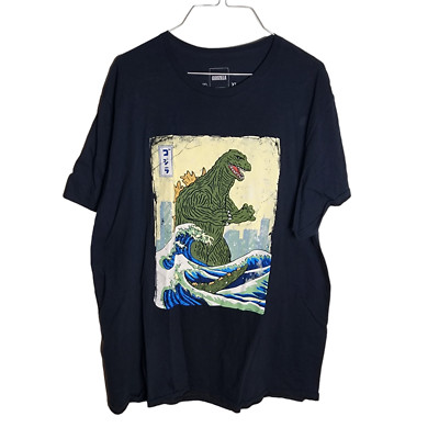 GODZILLA T Shirt XL Black Mens Short Sleeve Lizard Monster-image