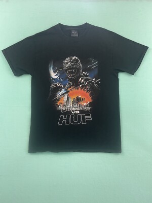 Godzilla vs HUF 2020 World Tour T-Shirt Size Medium Black Graphic Kaiju Monster-image