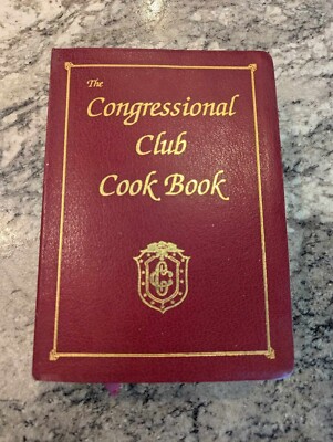 The Congressional Club Cook Book 1993 Red Faux Leather Cookbook-image