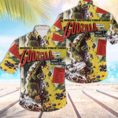 3D Godzilla King of Monsters Hawaiian shirt Summer Party Gift Vacation Shirt-image