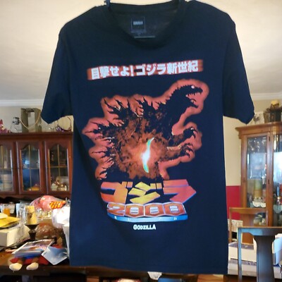 Vintage Godzilla 2000 Millennium Toho Co. Men’s Black T Shirt Size adult small -image
