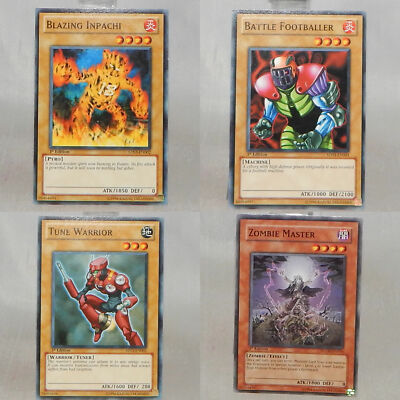 Yu-Gi-Oh LOT OF 4 BATTLE FOOTBALLER BLAZING INPACHI ZOMBIE MASTER TUNE WARRIOR-image