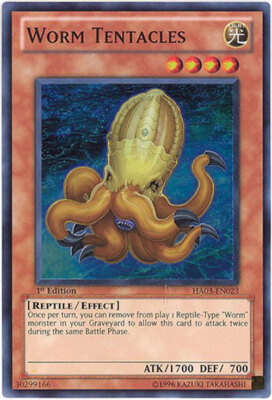 Yu-Gi-Oh Card - HA03-EN023 - WORM TENTACLES (super rare holo) - NM-image
