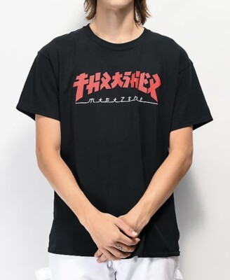 Thrasher Magazine Godzilla Red Logo Shirt - Size L Skateboard Tee-image