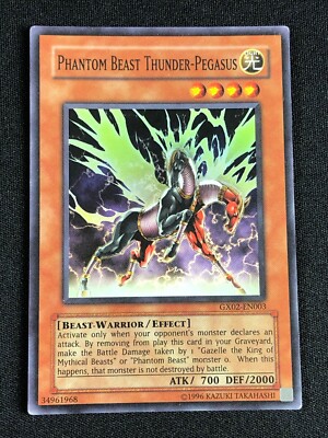 YUGIOH PHANTOM BEAST THUNDER PEGASUS GX02-EN003 SUPER LP-image